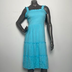 As U Wish Light Blue Midi Tiered Smocked Sundress Size XL New With Tags